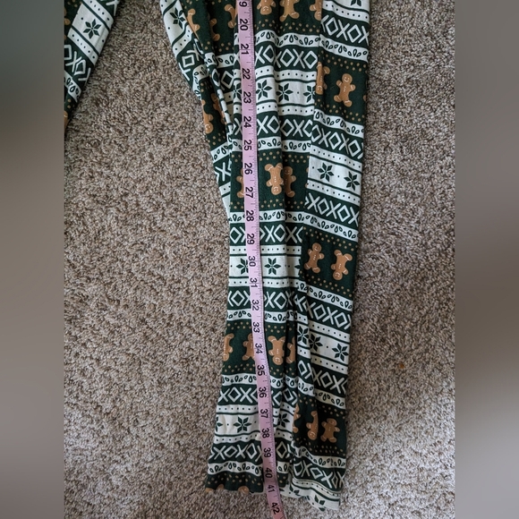 LC Lauren Conrad Gingerbread Jammies PJ set Pajama Set Fairisle Dark Green Sz XL - Picture 11 of 12